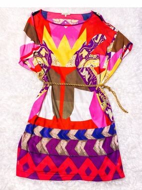 ETRO Milano Abstract Graphic Viscose Art Dress IT 42